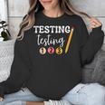 Testing Testing 123 Cute Math Teacher Student Test Day Men Women Girls Kids Unisex Sweatshirt, funny design
