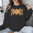 Thanksgiving Turkey Teach Thankful Teacher Girly Bow Women Unisex Sweatshirt, funny design