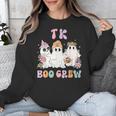 TK Boo Crew Retro Groovy Halloween Floral Ghost TK Teacher Unisex Sweatshirt, Groovy Teacher Gifts, funny design TK Boo Crew Retro Groovy Halloween Floral Ghost TK Teacher Unisex Sweatshirt, Groovy Teacher Gifts, funny design