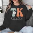 TK Teacher Retro Groovy Vintage Happy First Day Of School Unisex Sweatshirt, Groovy Teacher Gifts, funny design