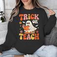 Trick Or Teach Halloween Shirt For Teacher Kids Floral Ghost Unisex Sweatshirt, funny design Trick Or Teach Halloween Shirt For Teacher Kids Floral Ghost Unisex Sweatshirt, funny design