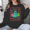 Trick Or Teach Neon Ghost Flower Teacher Spooky Halloween Unisex Sweatshirt, funny design Trick Or Teach Neon Ghost Flower Teacher Spooky Halloween Unisex Sweatshirt, funny design