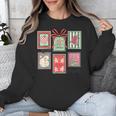 Vintage Preppy Very Merry Teacher Santa Stamps Christmas Unisex Sweatshirt, funny design Vintage Preppy Very Merry Teacher Santa Stamps Christmas Unisex Sweatshirt, funny design