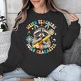 Weird Teachers Build Character Raccoon Colourful Floral Unisex Sweatshirt, funny design