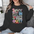 Why Fit In Doctor Teacher Cat In Hat Cool Autism Awareness Men Women Kids Unisex Sweatshirt, funny design