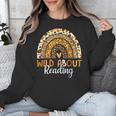 Wild About Reading Teacher Back To School Leopard Rainbow Unisex Sweatshirt, funny design