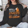 Will Trade Students For Candy Halloween Costume Teacher Unisex Sweatshirt, funny design Will Trade Students For Candy Halloween Costume Teacher Unisex Sweatshirt, funny design