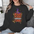 Witchy Halloween Hocus Pocus Everybody Focus Teacher Pumpkin Unisex Sweatshirt, funny design