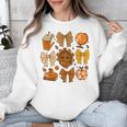Coquette Teach Teacher Bows Thanksgiving Turkey Fall Autumn Unisex Sweatshirt, funny design