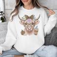 Cute Floral Highland Cow Back To School For Women Teacher Unisex Sweatshirt, funny design Cute Floral Highland Cow Back To School For Women Teacher Unisex Sweatshirt, funny design