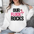 Our Flock Rocks Flamingo Mother's Day Teacher Unisex Sweatshirt, funny design