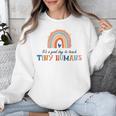 Good Day To Teach Tiny Humans Rainbow Teacher Unisex Sweatshirt, funny design