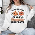 Groovy I Teach The Cutest Pumpkins In The Patch For Teacher Unisex Sweatshirt, Groovy Teacher Gifts, funny design Groovy I Teach The Cutest Pumpkins In The Patch For Teacher Unisex Sweatshirt, Groovy Teacher Gifts, funny design