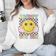 Happy Dot Day Hippie Flowers Smile Face Groovy Teacher Kids Unisex Sweatshirt, Groovy Teacher Gifts, funny design Happy Dot Day Hippie Flowers Smile Face Groovy Teacher Kids Unisex Sweatshirt, Groovy Teacher Gifts, funny design