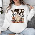 Haunted By 67 Teacher Ghost Pumpkin Halloween Costum Unisex Sweatshirt, funny design