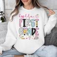 Hello First Grade Teacher Coquette Pencil Bow Back To School Unisex Sweatshirt, First Grade Teacher Gifts, funny design