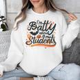 I'm Batty About My Students Watercolor Bat Teacher Halloween Unisex Sweatshirt, funny design