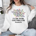 It's Fine I'm Fine Christmas Lights Teacher Xmas Unisex Sweatshirt, funny design