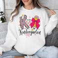 K Is For Kindergarten Teacher Coquette Bow Back To School Unisex Sweatshirt, funny design K Is For Kindergarten Teacher Coquette Bow Back To School Unisex Sweatshirt, funny design