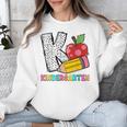 K Is For Kindergarten Teacher Pencil Apple Back To School Unisex Sweatshirt, funny design K Is For Kindergarten Teacher Pencil Apple Back To School Unisex Sweatshirt, funny design