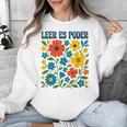 Leer Es Poder Cute Floral Boho Spanish Teacher Reading Unisex Sweatshirt, funny design Leer Es Poder Cute Floral Boho Spanish Teacher Reading Unisex Sweatshirt, funny design