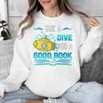 Librarian Teacher Dive Into A Good Book Reading Premium Tri-Blend Unisex Sweatshirt, funny design Librarian Teacher Dive Into A Good Book Reading Premium Tri-Blend Unisex Sweatshirt, funny design