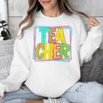 Neon Retro Teacher Cute Teacher Team New Teacher Back To Sch Unisex Sweatshirt, funny design Neon Retro Teacher Cute Teacher Team New Teacher Back To Sch Unisex Sweatshirt, funny design