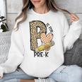 P Is For Pre K Teacher Leopard First Day Of School For Men Women Girls Kids Unisex Sweatshirt, funny design P Is For Pre K Teacher Leopard First Day Of School For Men Women Girls Kids Unisex Sweatshirt, funny design