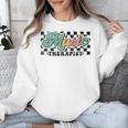 Retro Checkered Music Therapist Squad Music Therapy Teacher For Men Women Unisex Sweatshirt, funny design