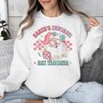 Retro Pink Christmas Santa's Favorite Art Teacher Artist Unisex Sweatshirt, funny design