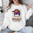 Spooky Paraprofessional Life Halloween Messy Bun Teacher For Men Women Unisex Sweatshirt, funny design Spooky Paraprofessional Life Halloween Messy Bun Teacher For Men Women Unisex Sweatshirt, funny design