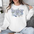 Teacher Blue Chinoiserie Coquette Bow Heart Teacher Life Unisex Sweatshirt, funny design Teacher Blue Chinoiserie Coquette Bow Heart Teacher Life Unisex Sweatshirt, funny design