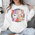 Trick Or Teach Retro Groovy Halloween Teacher Unisex Sweatshirt, Groovy Teacher Gifts, funny design Trick Or Teach Retro Groovy Halloween Teacher Unisex Sweatshirt, Groovy Teacher Gifts, funny design