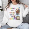 Turkey Thanksgiving Art Teacher Costume Tee For Artists Unisex Sweatshirt, funny design