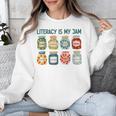Women Literacy Is My Jam Literacy Teacher Reading Teacher Unisex Sweatshirt, funny design