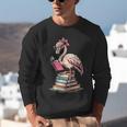Book Lover Cute Flamingo Reading Teacher Librarian Women Unisex Sweatshirt, funny gift