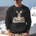 Cute Reading Bunny Glasses Books Bookworm Reader Teacher Unisex Sweatshirt, funny gift