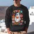 Groovy Halloween Trick Or Teach Retro Floral Ghost Teacher For Men Women Kids Unisex Sweatshirt, Groovy Teacher Sweatshirts, funny gift Groovy Halloween Trick Or Teach Retro Floral Ghost Teacher For Men Women Kids Unisex Sweatshirt, Groovy Teacher Sweatshirts, funny gift