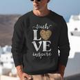 Love Leopard Print Teacher Cheetah School Inspire Teach Unisex Sweatshirt, funny gift