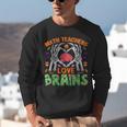 Math Teacher Love Brain Heart Skeleton Hand Zombie Halloween Unisex Sweatshirt, funny gift