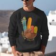 One Thankful Teacher Thanksgiving Turkey Peace Hand Sign Unisex Sweatshirt, funny gift