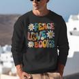 Peace Love Books Bookworm Librarian Reading Teacher Groovy Unisex Sweatshirt, Groovy Teacher Sweatshirts, funny gift Peace Love Books Bookworm Librarian Reading Teacher Groovy Unisex Sweatshirt, Groovy Teacher Sweatshirts, funny gift