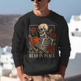 Read In Peace Skeleton Reading Book Halloween Teacher Unisex Sweatshirt, funny gift Read In Peace Skeleton Reading Book Halloween Teacher Unisex Sweatshirt, funny gift