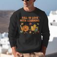 Retro Fall In Love With Learning Autumn Pumpkin Teacher Unisex Sweatshirt, funny gift Retro Fall In Love With Learning Autumn Pumpkin Teacher Unisex Sweatshirt, funny gift