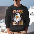 Retro Vintage Groovy Trick Or Teach Teacher Halloween For Men Women Kids Unisex Sweatshirt, Groovy Teacher Sweatshirts, funny gift