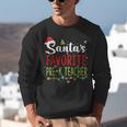Santa's Favorite Pre-K Teacher Christmas Santa Hat Lights For Men Women Kids Unisex Sweatshirt, funny gift