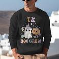 TK Boo Crew Retro Groovy Halloween Floral Ghost TK Teacher Men Women Kids Unisex Sweatshirt, Groovy Teacher Sweatshirts, funny gift