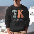 TK Teacher Retro Groovy Vintage Happy First Day Of School Unisex Sweatshirt, Groovy Teacher Sweatshirts, funny gift