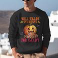 Will Trade Students For Candy Teacher Cute Halloween Pumpkin Unisex Sweatshirt, funny gift Will Trade Students For Candy Teacher Cute Halloween Pumpkin Unisex Sweatshirt, funny gift