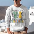 Braille Teacher Of The Visually Impaired Groovy VI Teacher Unisex Sweatshirt, Groovy Teacher Sweatshirts, funny gift